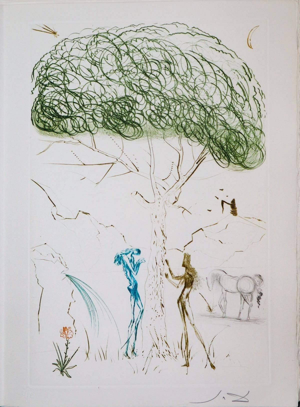 Salvador Dalí | Salvador Dali - Under the parasol pine (1969) | MutualArt