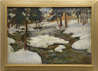 Potok w lesie - Stanisław Kamocki