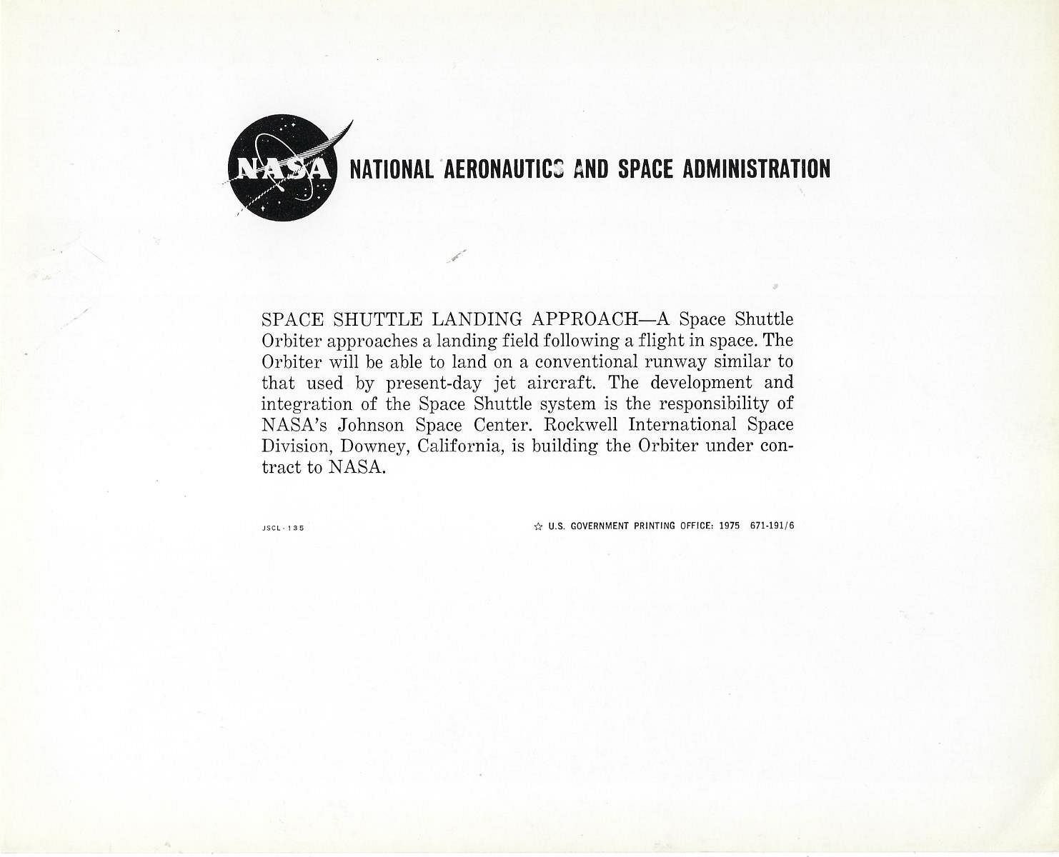 NASA | NASA - Space Shuttle Orbiter Landing Approach (1975) | MutualArt