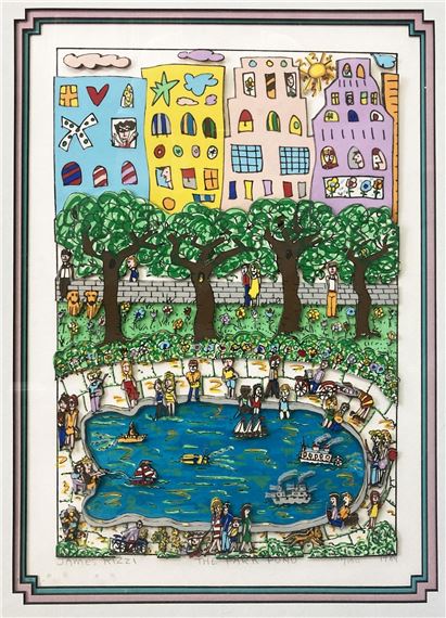 James Rizzi | James Rizzi - The Park Pond (1984) | MutualArt