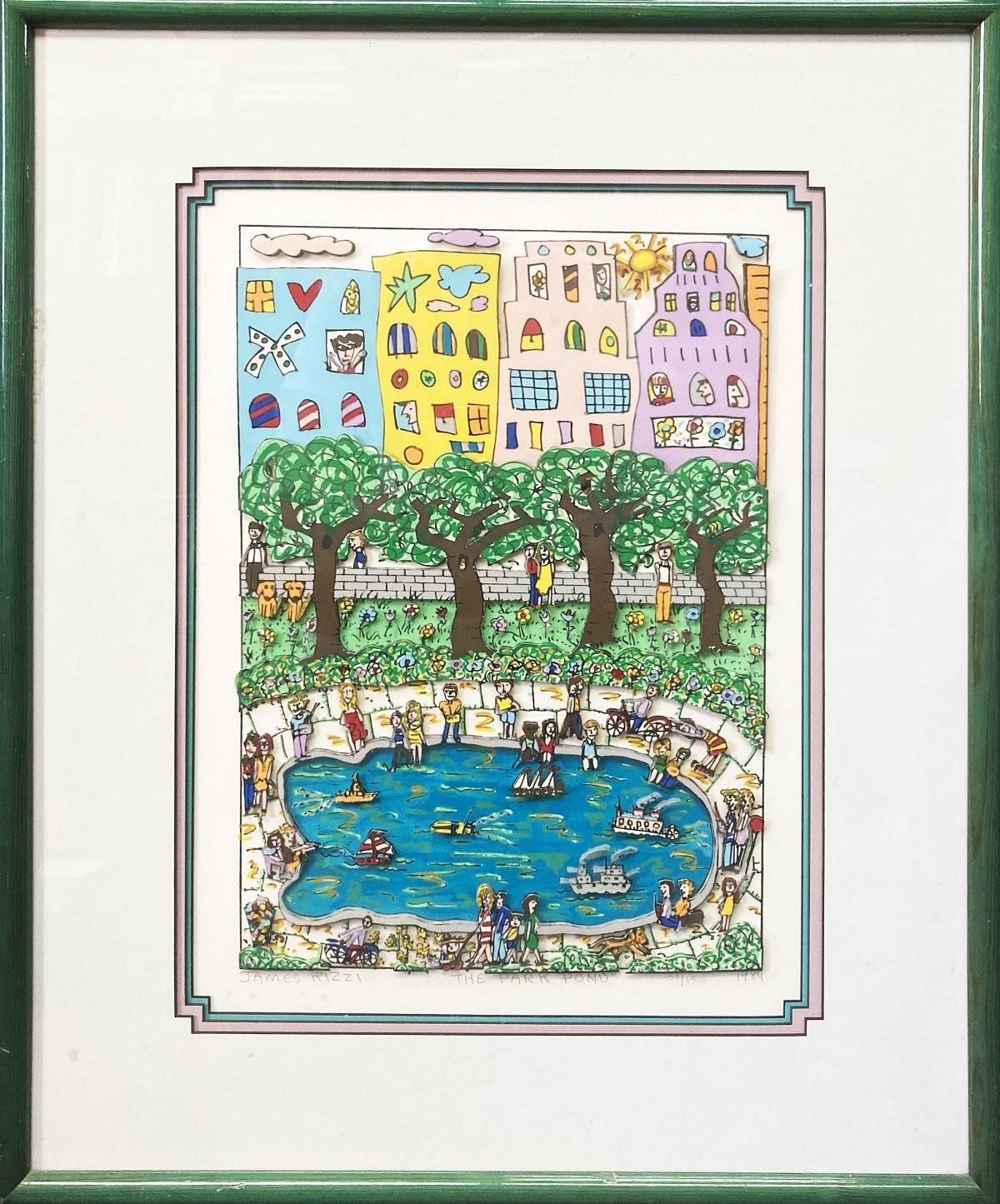 James Rizzi | James Rizzi - The Park Pond (1984) | MutualArt