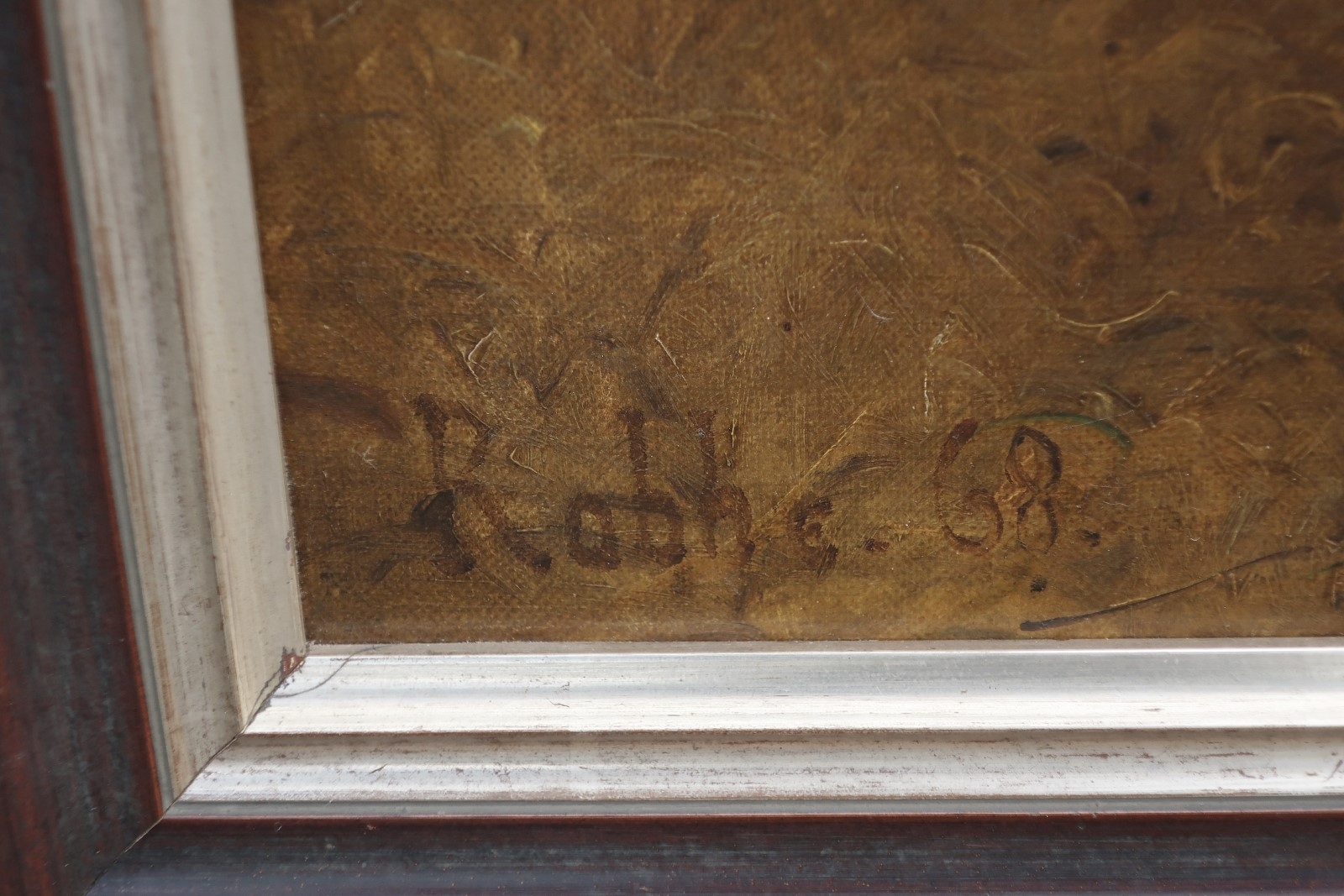 Artwork by Louis Marie D.r.robbe, Louis Marie D.R.Robbe (1806-1887) "Cow with sheep in a stable, Made of oil on canvas