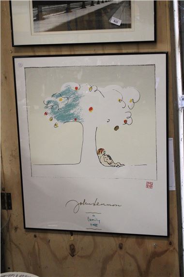 John Lennon | A LARGE FRAMED JOHN LENNON PRINT A FAMILY TREE