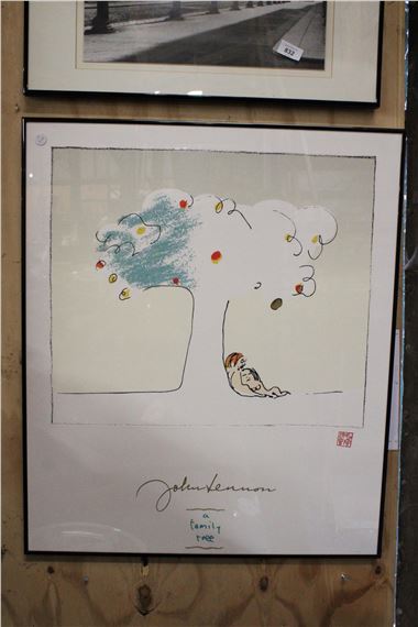 John Lennon | A LARGE FRAMED JOHN LENNON PRINT A FAMILY TREE