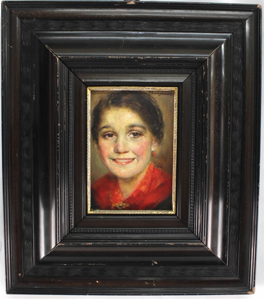 Artwork by Hermann von Glass, Hermann von Glass (1886-1950) "Porträt, Made of öl auf holz