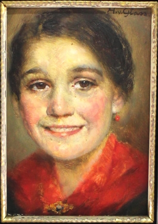 Artwork by Hermann von Glass, Hermann von Glass (1886-1950) "Porträt, Made of öl auf holz