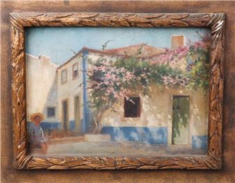 Trecho de Vila com casa e figura - José Basalisa