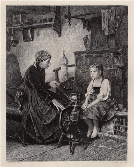 Little Barefoot. by Benjamin Vautier the Elder, 1880