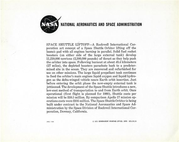 NASA | NASA - Space Shuttle Liftoff (1975) | MutualArt
