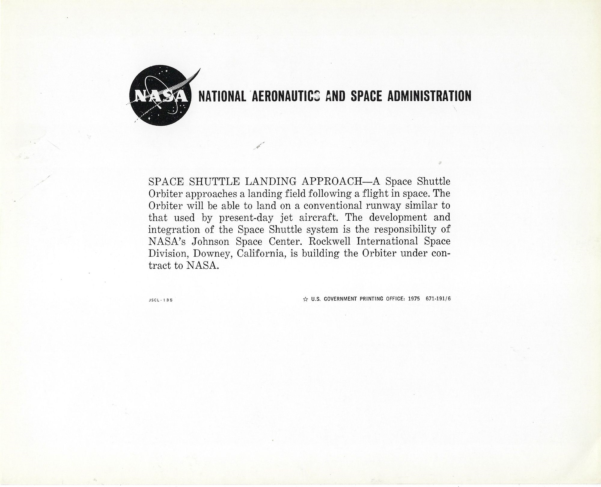 NASA | NASA - Space Shuttle Orbiter Landing Approach (1975) | MutualArt