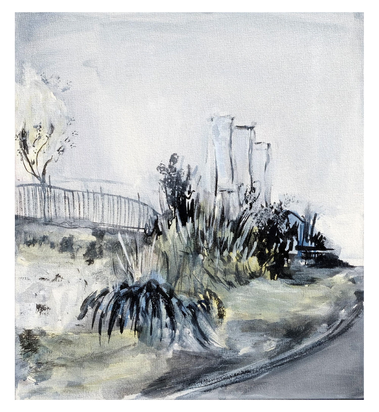 Artwork by Roxy Kaczmarek, NEW HOME (2022), Made of acrylic and oil on canvas