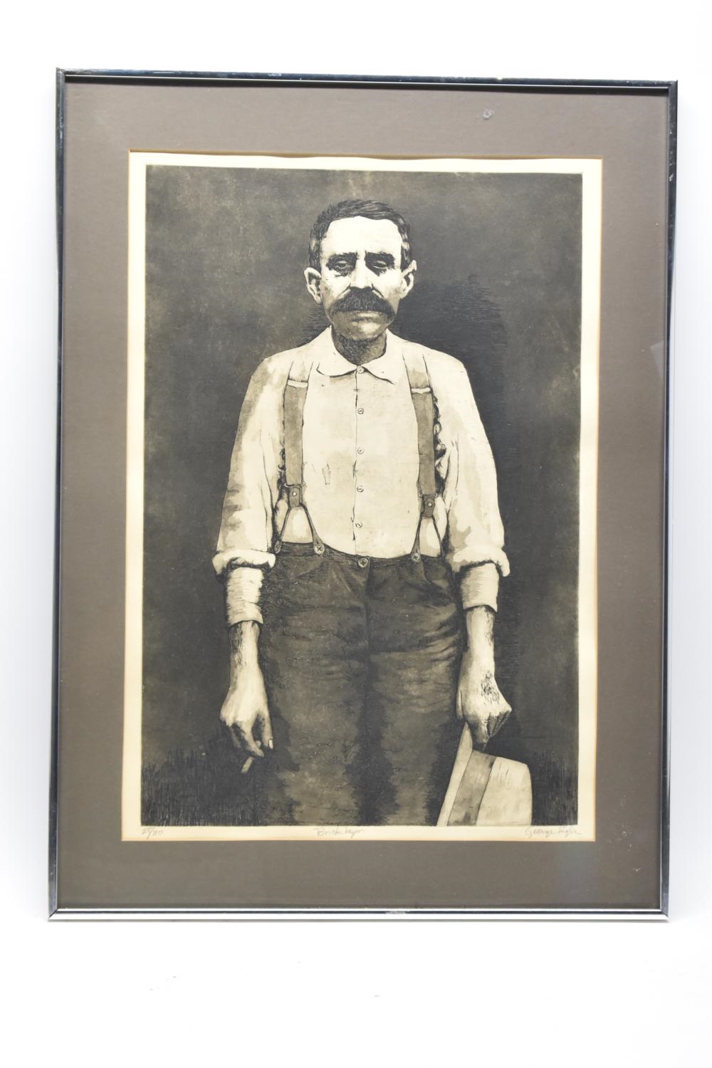 Artwork by George Engle, The Bricklayer, Made of Etching