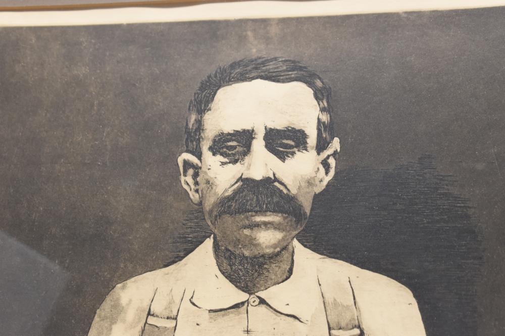 Artwork by George Engle, The Bricklayer, Made of Etching