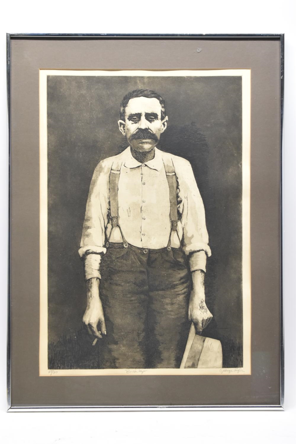 Artwork by George Engle, The Bricklayer, Made of Etching