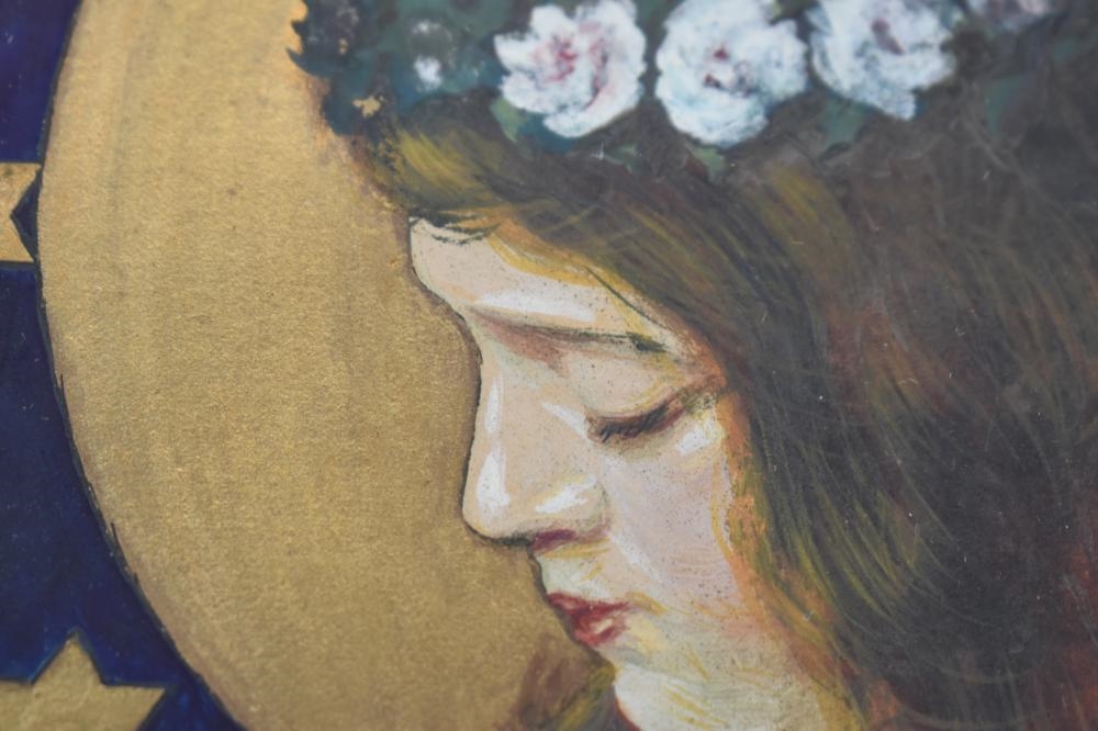 Max Rosenfeld | Antique Max Rosenfeld Mixed Media of Angel in Prayer ...