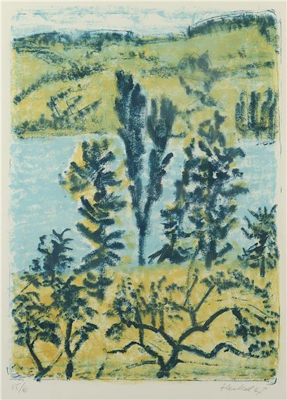 Bäume am See by Erich Heckel, 1967