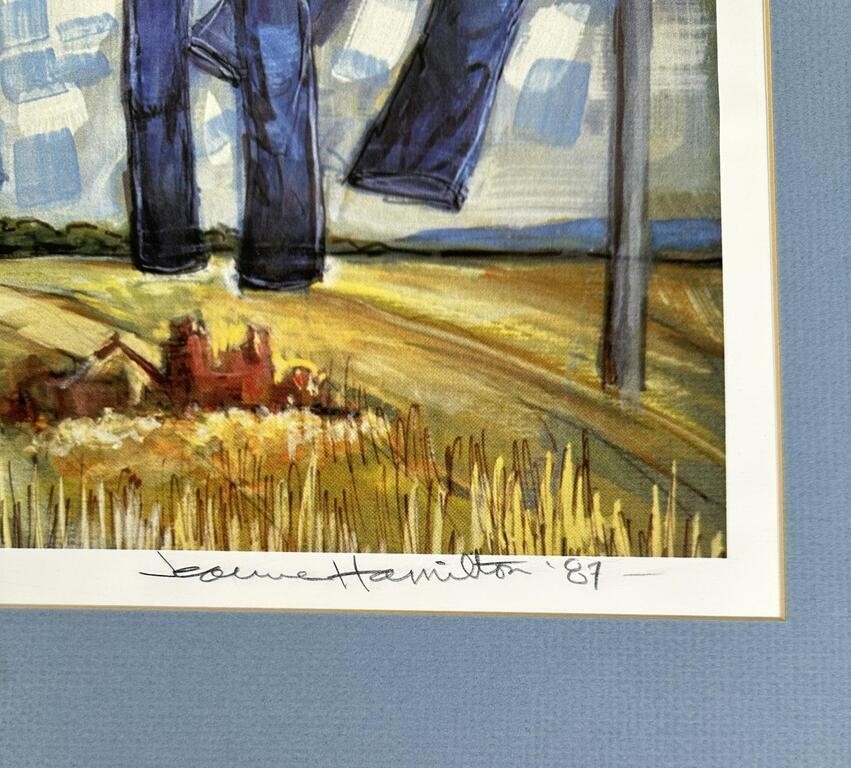 Jean Hamilton | Jeanne Hamilton Jeans On Clothesline Print | MutualArt
