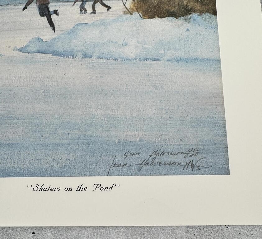 Jean Halverson | Jean Halverson Skaters On The Pond Print | MutualArt