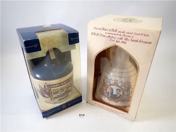A Lams Navy Rum HMS Warrior flagon sealed in original box pl - Sarah Sole  Ferguson