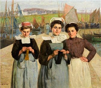 Breton Girls, the Harbour Concarneau - Maurice Grün