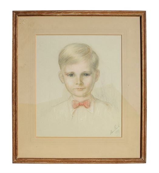 Honor Earl (British 1901-1996 - Portrait of a Young Boy - signed and dated 1952 lower right, pastel - Honor Earl