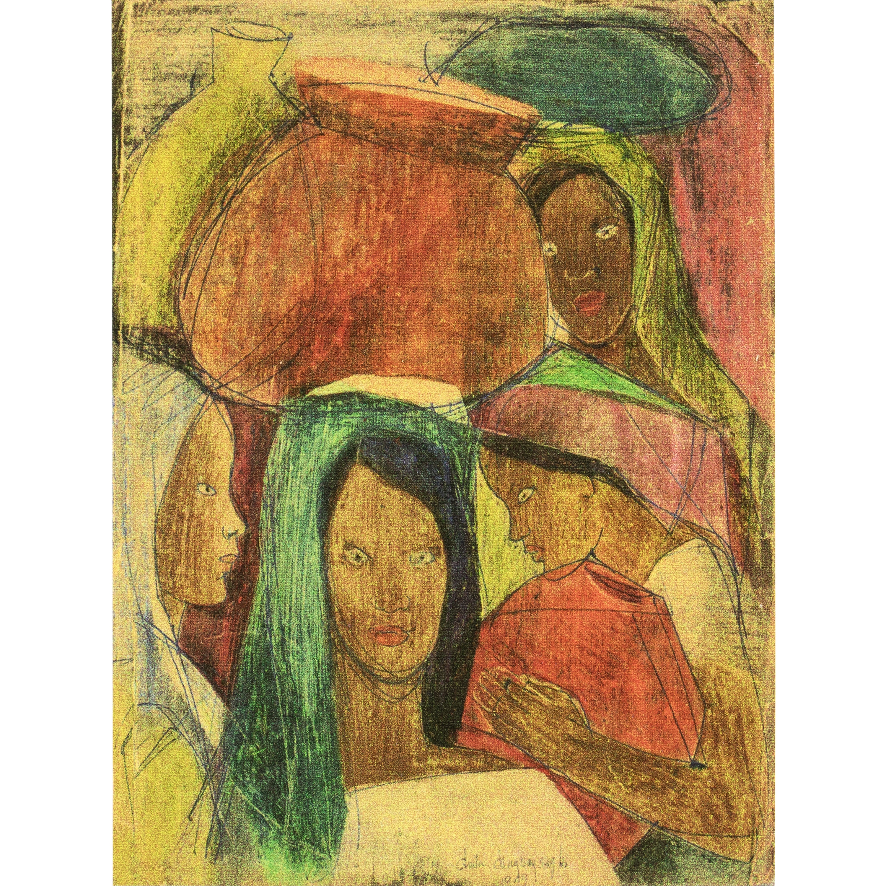 Artwork by Anita Magsaysay-Ho, Women with Jars, Made of Print on canvas