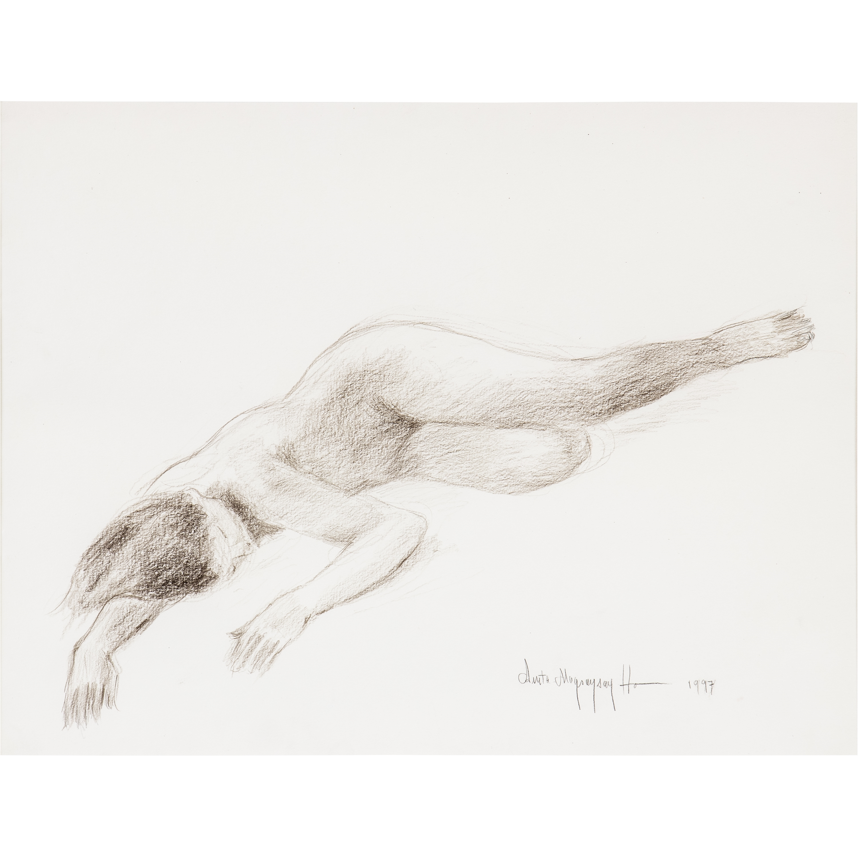 Artwork by Anita Magsaysay-Ho, Untitled (Nude, Made of Charcoal on paper