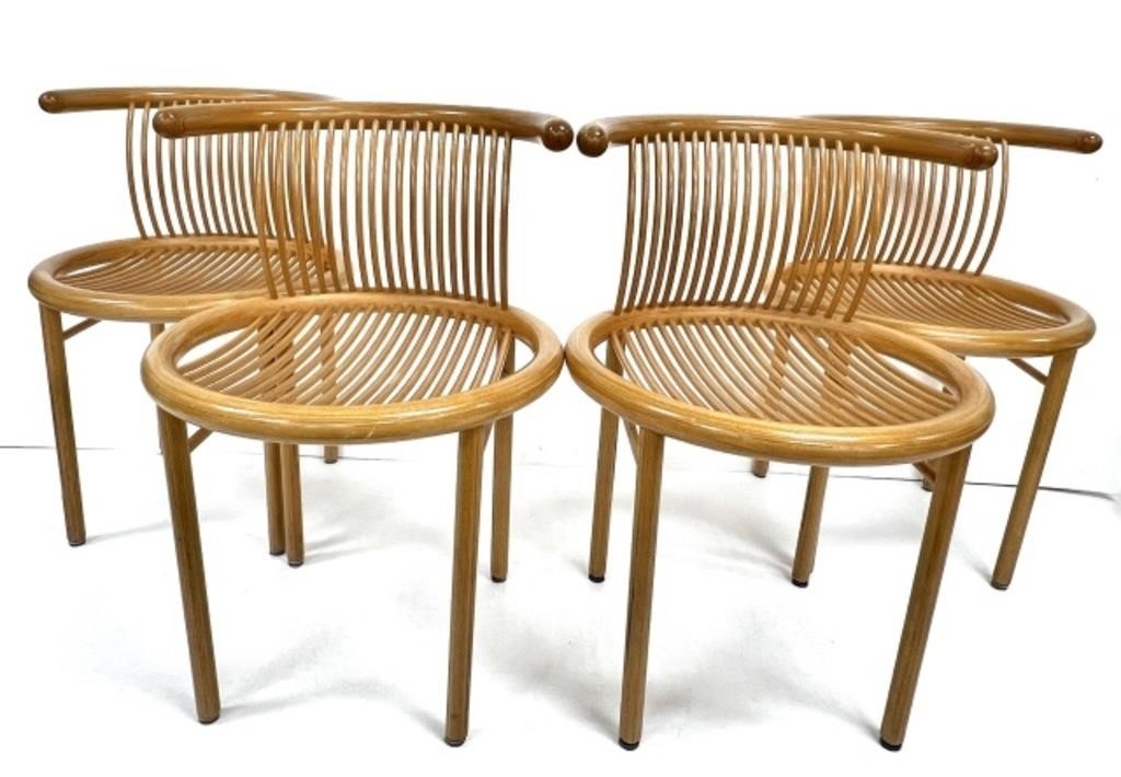 Artwork by Helmut Lubke, 4 Helmut Lubke Mid Century Dinning Chairs, Made of photo