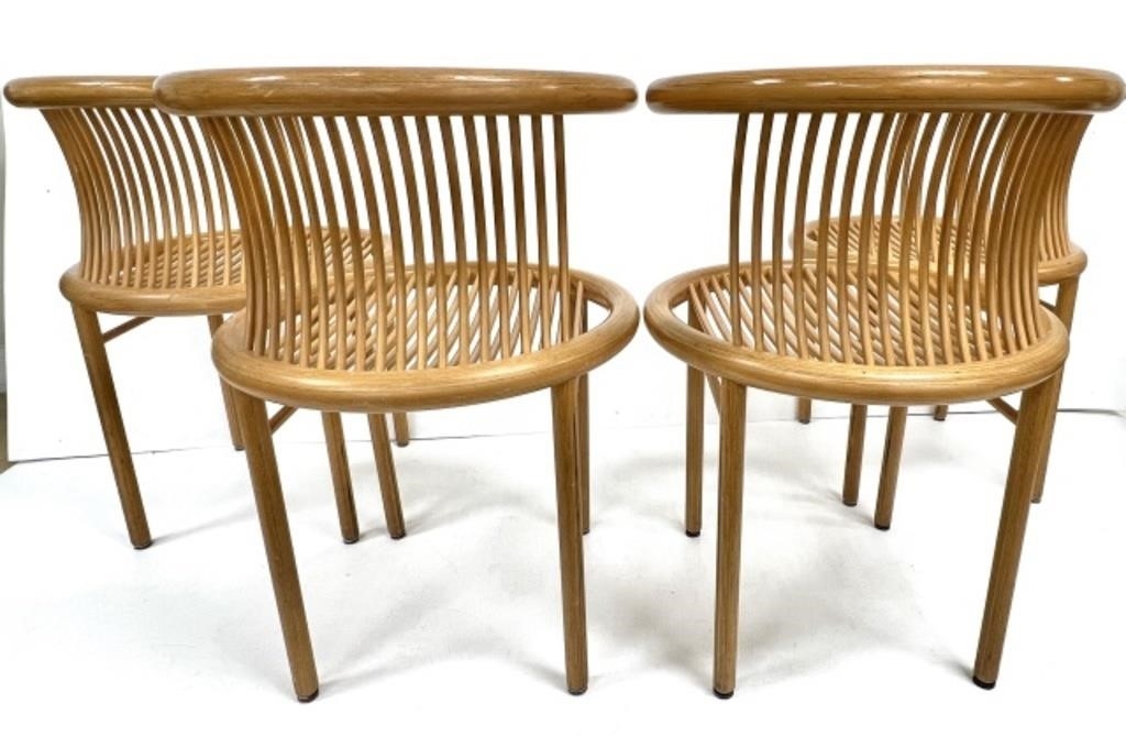 Artwork by Helmut Lubke, 4 Helmut Lubke Mid Century Dinning Chairs, Made of photo