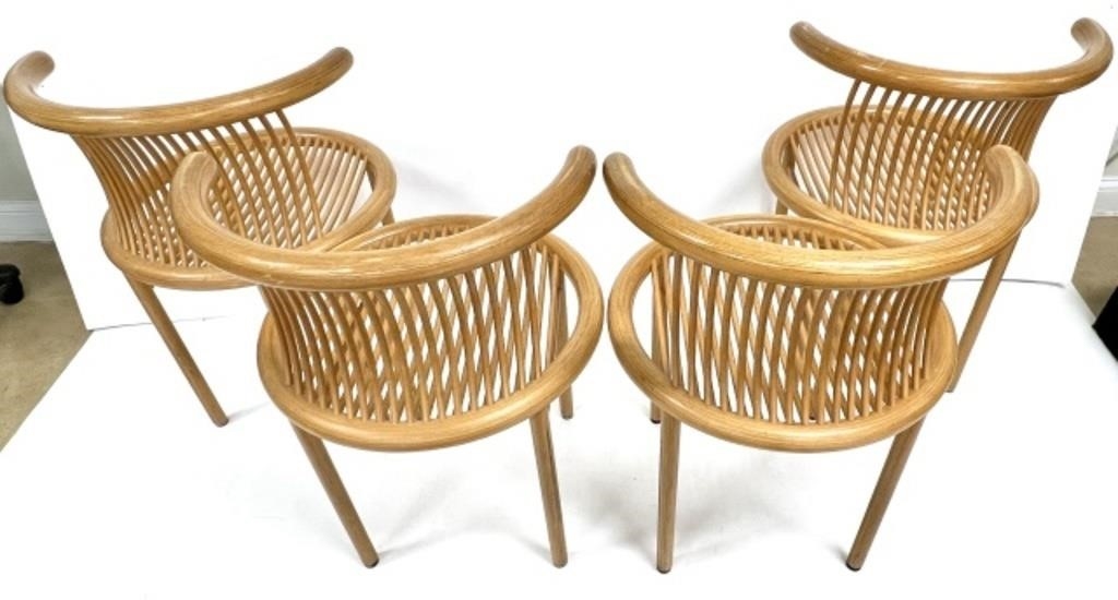 Artwork by Helmut Lubke, 4 Helmut Lubke Mid Century Dinning Chairs, Made of photo