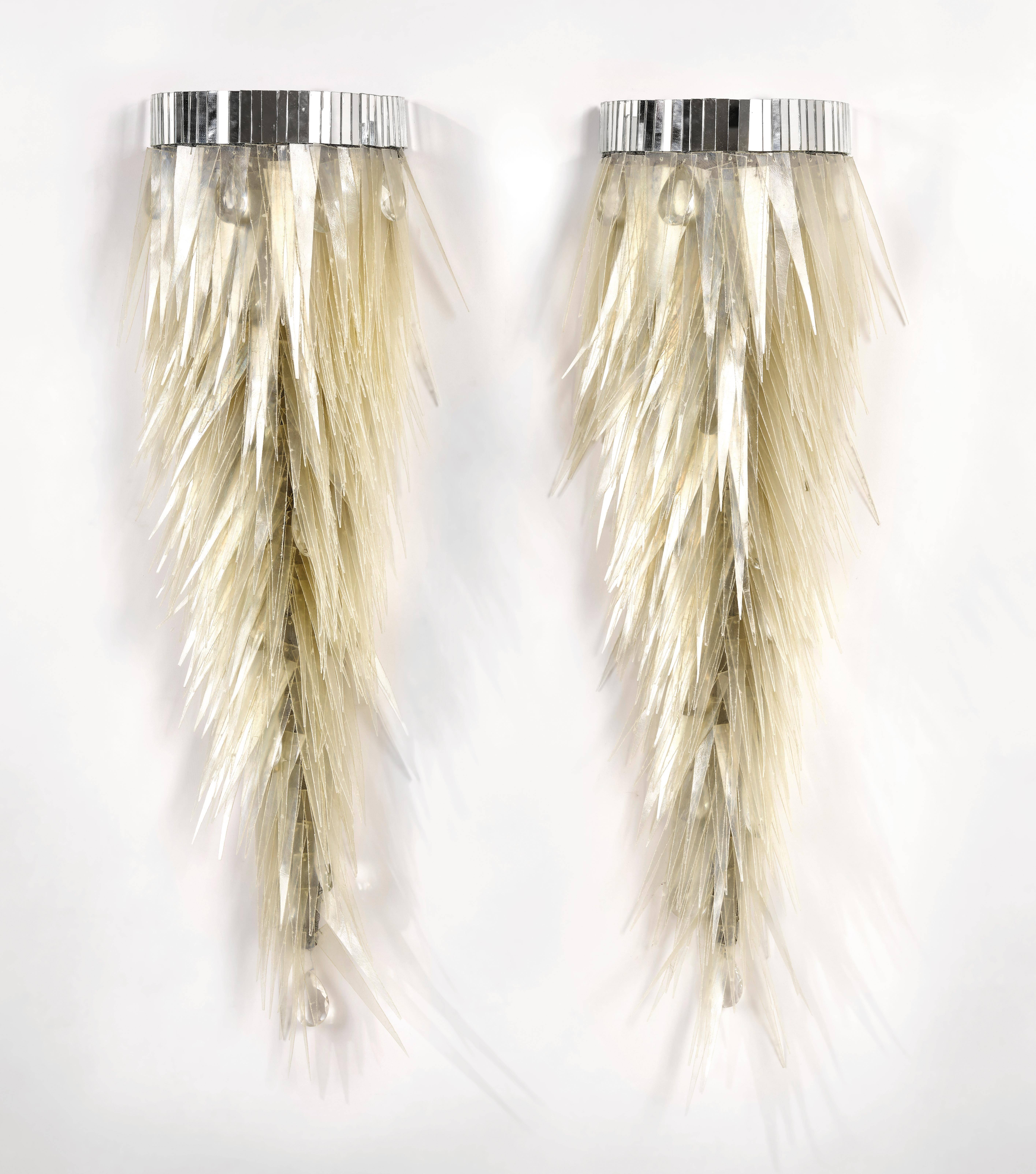 Artwork by Valentina Giovando, A pair of appliques, designed by Valentina Giovando, Made of crystal glass