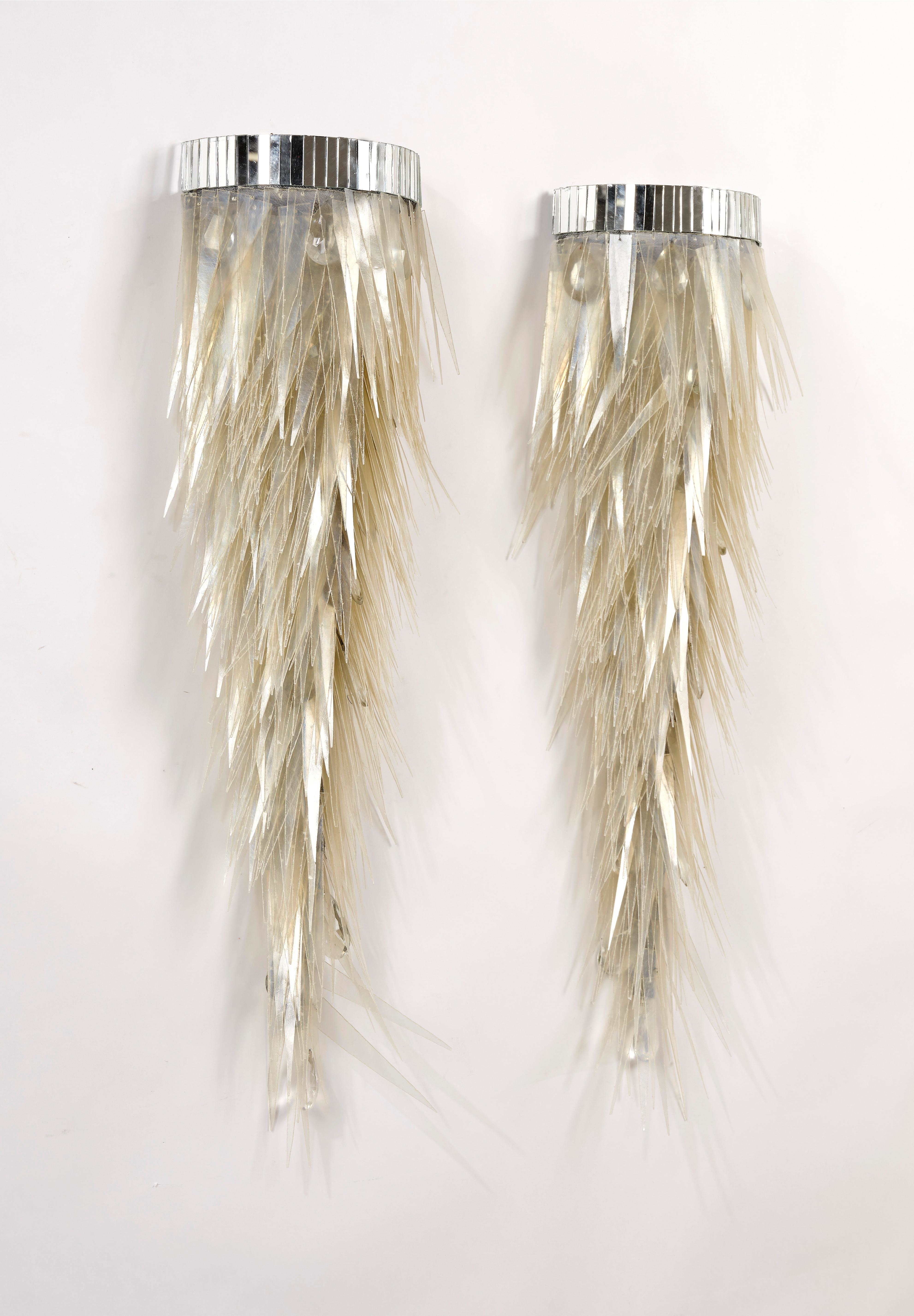 Artwork by Valentina Giovando, A pair of appliques, designed by Valentina Giovando, Made of crystal glass