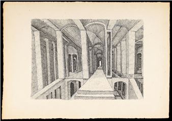 (Graz, 1952 geb.) Ohne Titel, signiert: Renate Kordon, datiert: (19)77, Tusche, Feder, Deckweiß, auf Velin, Darstellungsgröße ca. 31 x 43 cm, Blattgröße ca. 44,5 x 63,7 cm - Renate Kordon