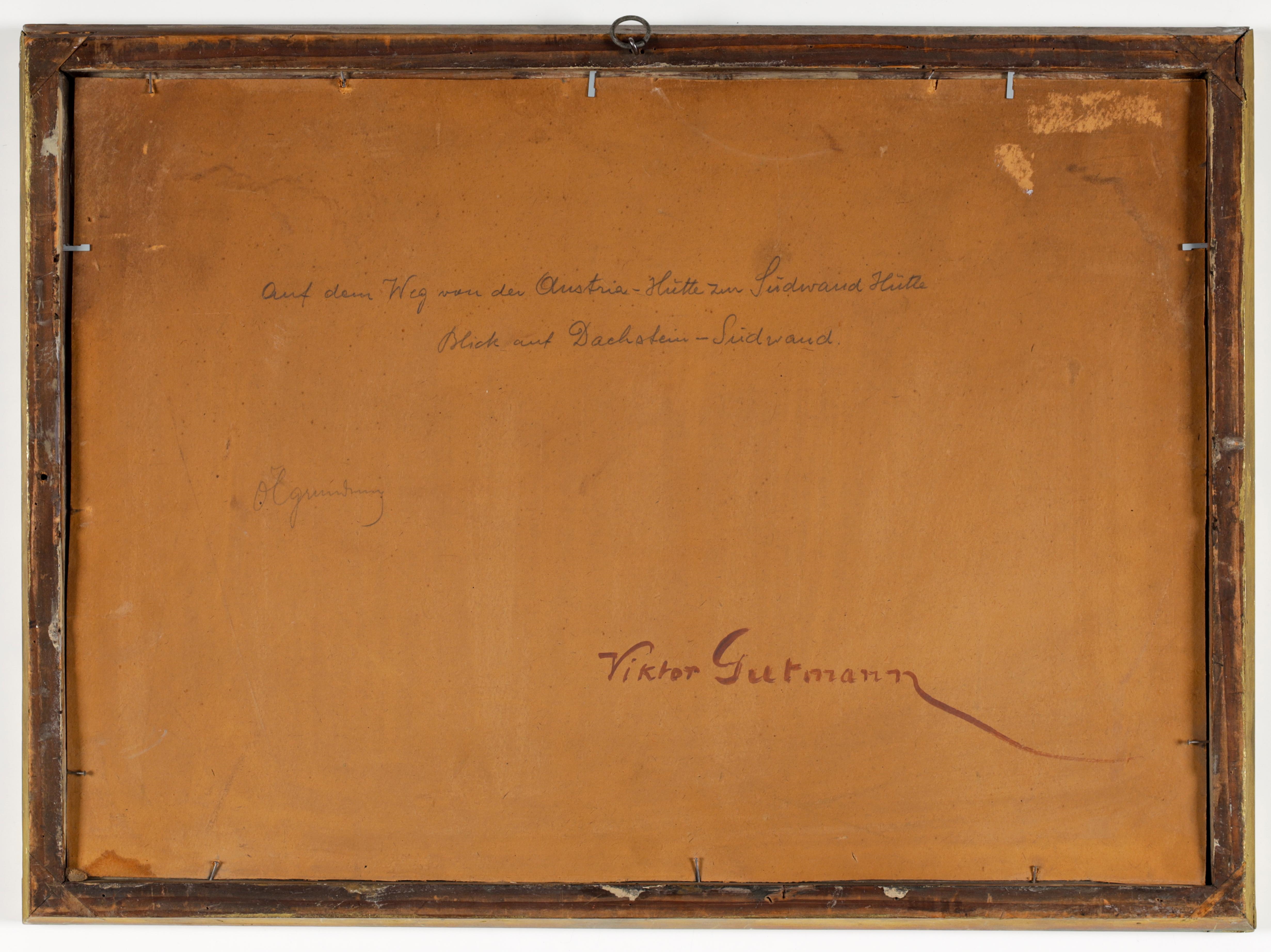 Artwork by Viktor Gutman, (Triest 1887-1963) Auf dem Weg von der Austria-Hütte zur Südwand-Hütte - Blick auf Dachstein-Südwand, Made of Öl auf Karton