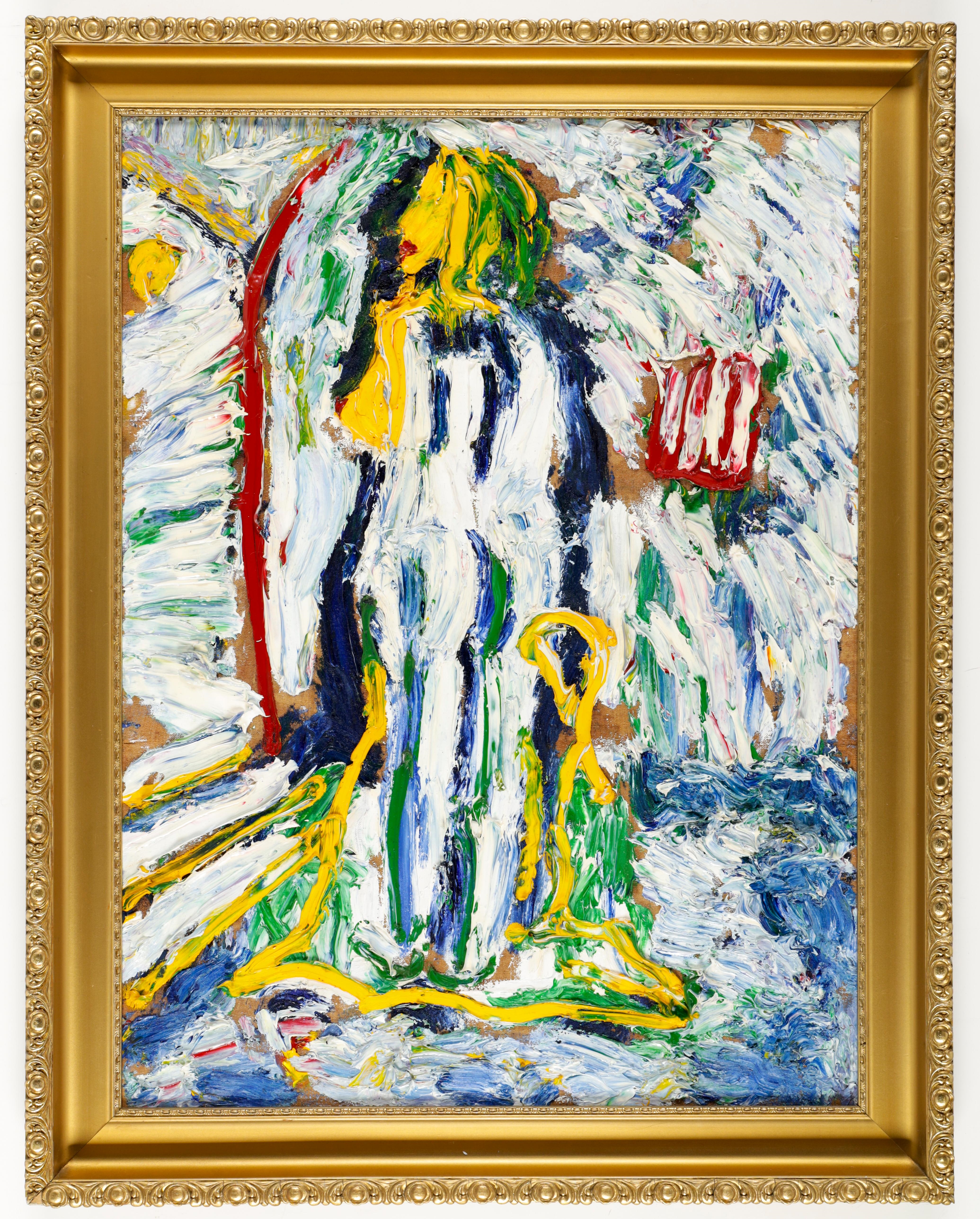 Artwork by Wolfgang Hanghofer, (Linz 1955 geb.) Der lichte Keller (Weiblicher Akt), Made of Öl auf Leinwand