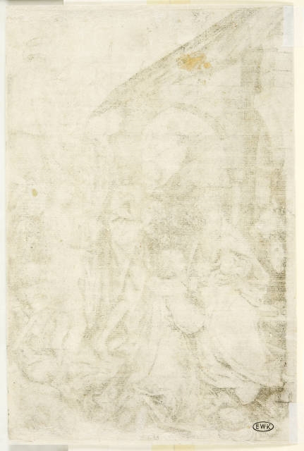 Artwork by Martin Schongauer, Die Anbetung der Könige - The Adoration of the Magi, Made of engraving on laid paper