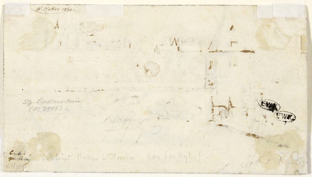 Artwork by Josua de Grave, Landschaft mit Wehrturm, Made of preparatory drawing