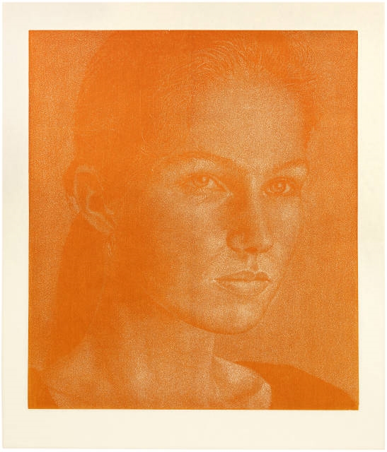 Artwork by Franz Gertsch, Vera, Made of Colour woodcut on cream-coloured