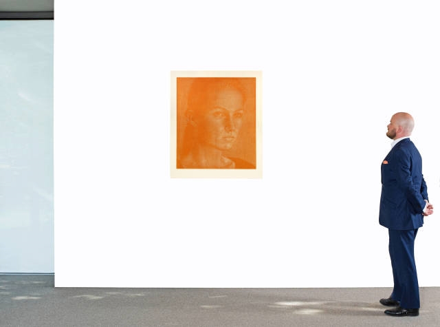 Artwork by Franz Gertsch, Vera, Made of Colour woodcut on cream-coloured