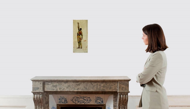 Artwork by Ferdinand Hodler, Einmütigkeit, Made of oil on paper over canvas