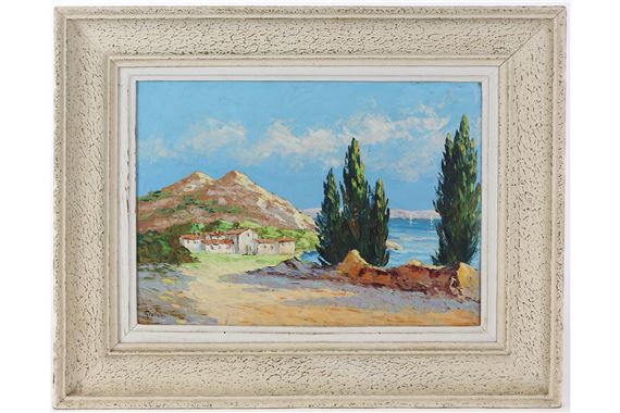 Robert GIOVANI (XIX-Xxe siècle)
Vue de côte méditerranéenne
Huile sur isorel. Signée by Robert Giovani