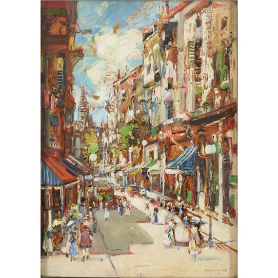 A CONTINENTAL STREET SCENE by James Kay