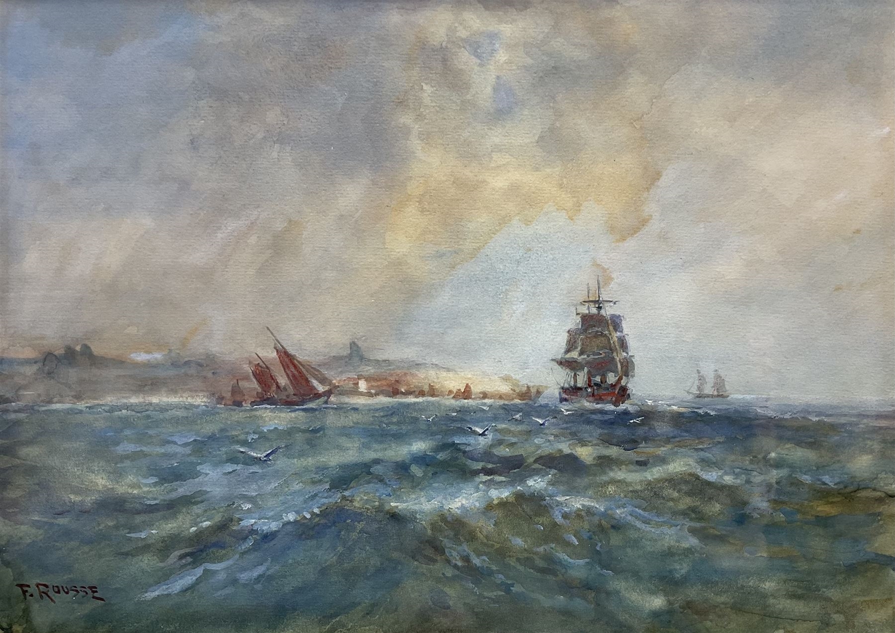 Frank Rousse | Scandinavian Timber Boat Leaving Scarborough | MutualArt