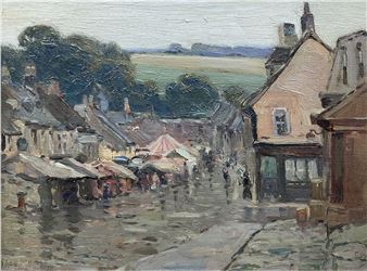 Rainy Market Day - Frederick Milner