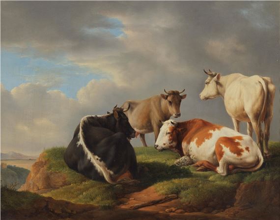 Alexander Johann Dallinger von Dalling | Cattle in a sunlit field (1833 ...