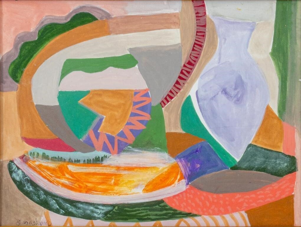 Joan Hyde Shapiro | Joan Shapiro Cubist Still Life Gouache on Paper ...