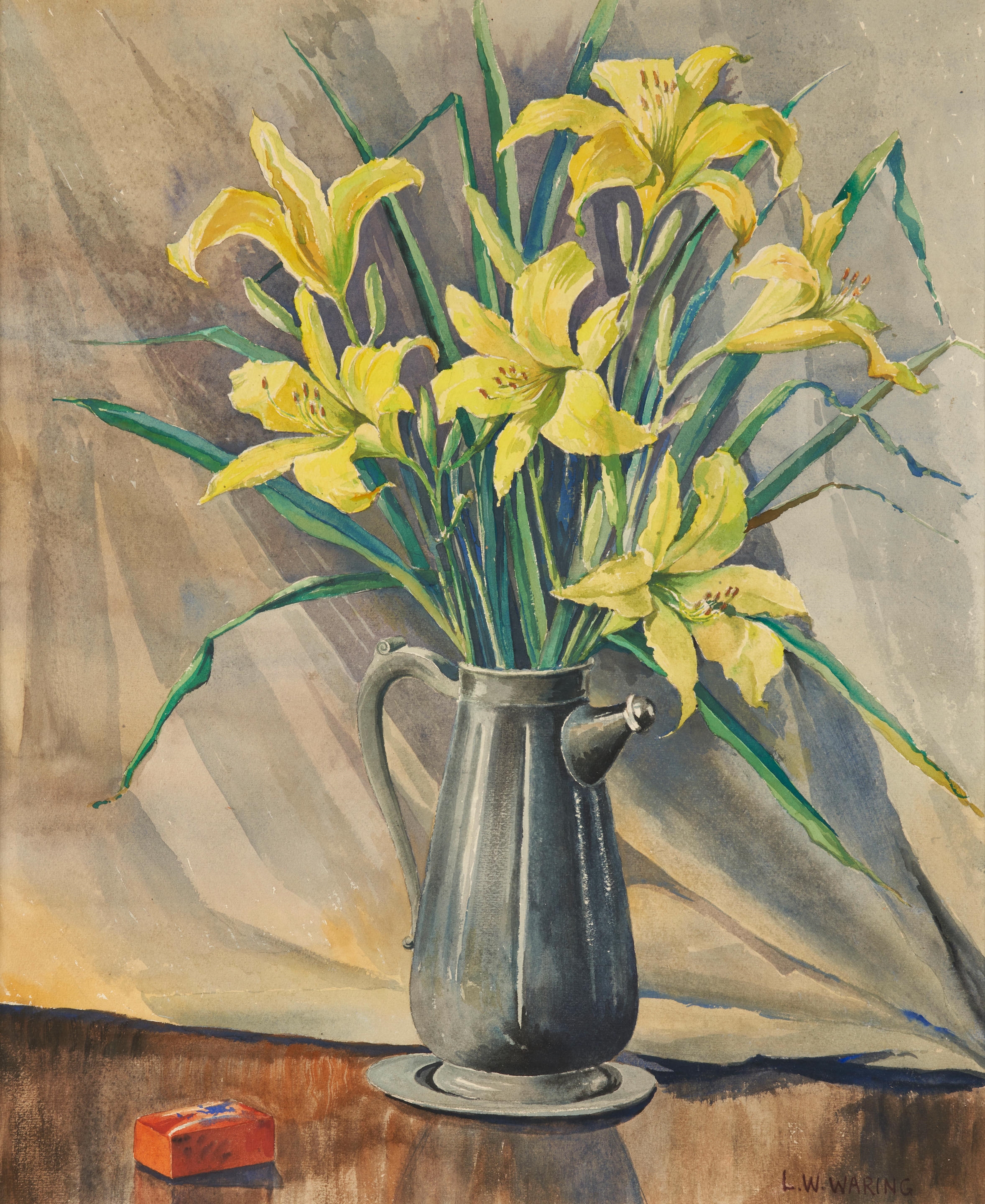 Laura Wheeler Waring | Yellow Lilies in a Pewter Pitcher | MutualArt