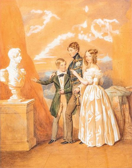 The children of Prince Ferdinand Georg August von Sachsen-Coburg-Saalfeld (1785-1851) and his wife by Josef Kriehuber, 1838