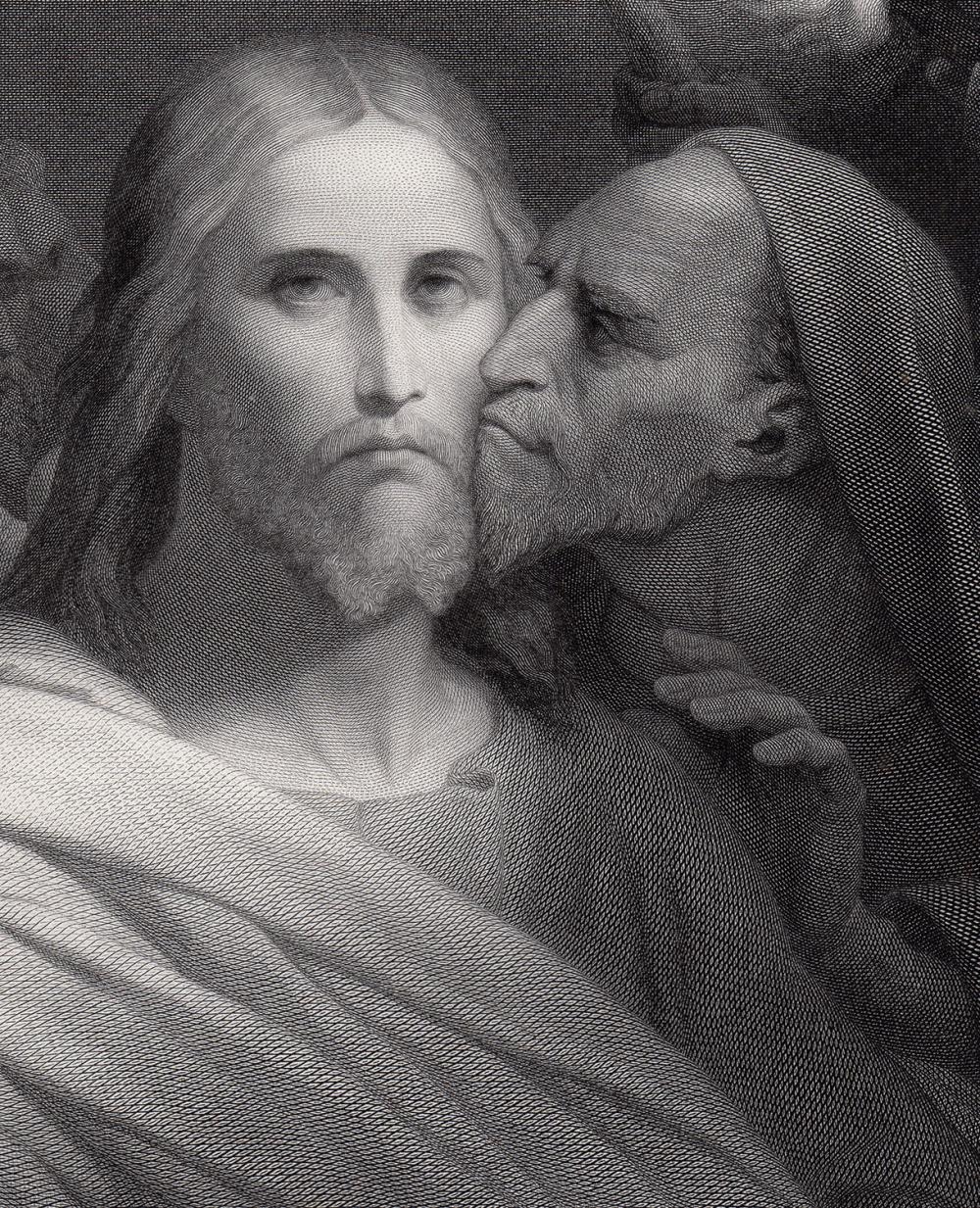 Ary Scheffer | Ary Scheffer The Kiss of Judas 1869 engraving (1869 ...