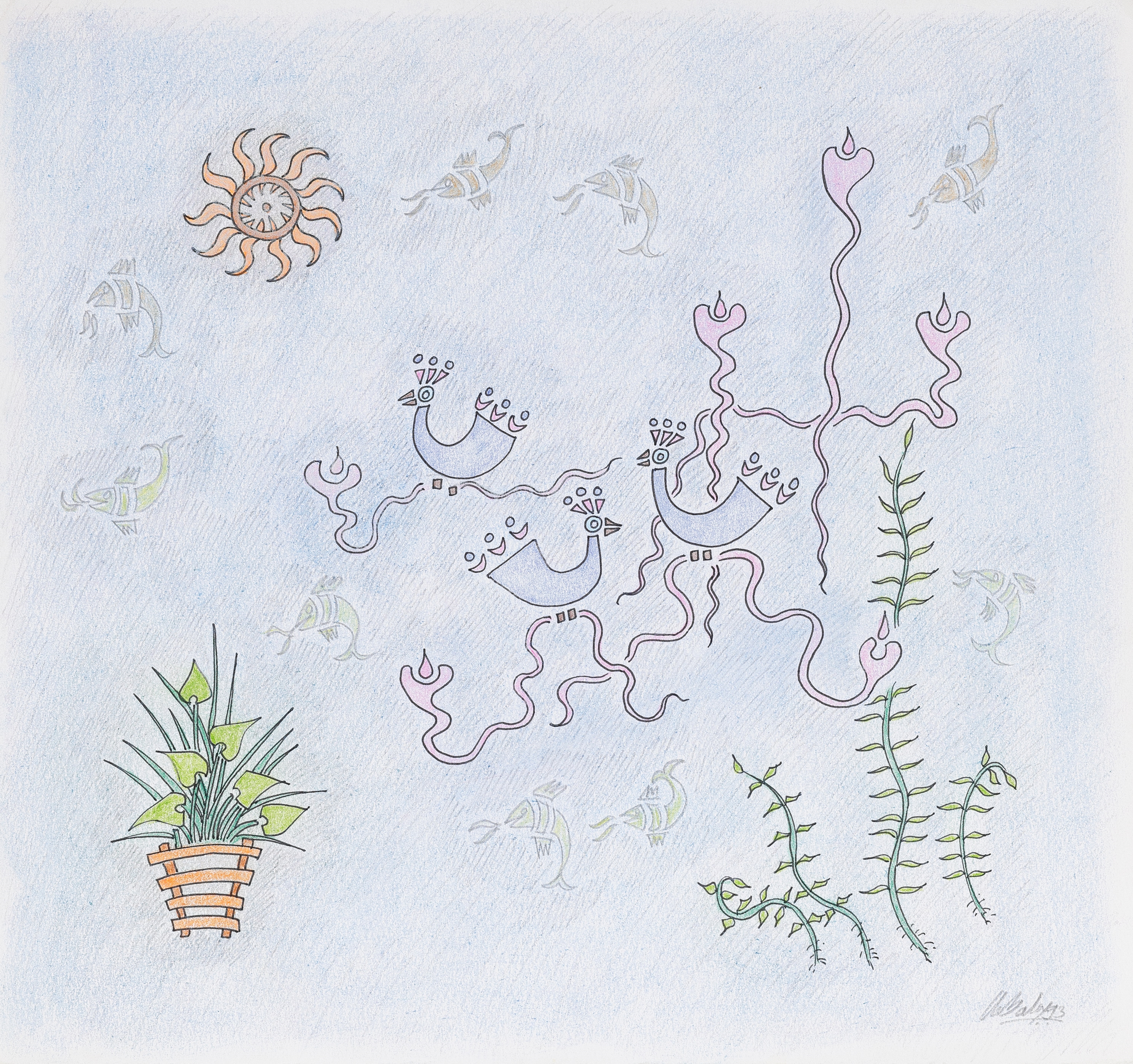 Artwork by Balasubramanyam, Untitled, Made of Pastel and pencil on paper